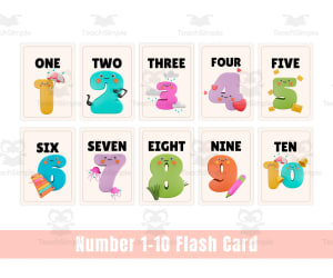 Number 1-10 Flashcard for toddler