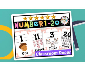 Number 1-20 Boho Rainbow Posters |Number Rainbow Classroom Decor