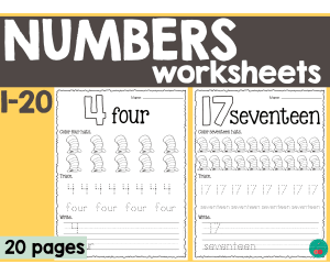 Number 1-20 - Cat In The Hat -Dr Seuss Inspired Activity