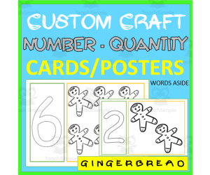 NUMBER AND QUANTITY CUSTOM CARDS | COLOR TRACE | gingerbread
