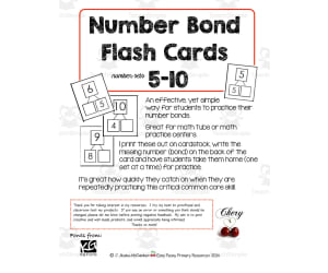 Number Bond Flash Cards | Number Sets 5-10