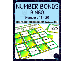 Number Bonds 11-20 Bingo - Boards 26-30