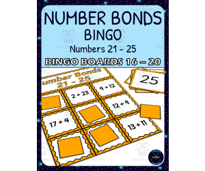 Number Bonds 21-25 Bingo - Boards 16-20