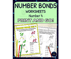 Number Bonds for 4 Worksheets