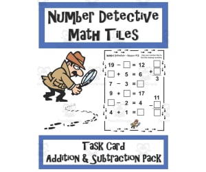 Number Detectives Task Cards: Addition + Subtraction Pack