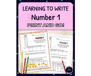 Number Formation Practice Worksheets - Learning to Write Number 1