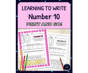 Number Formation Practice Worksheets - Learning to Write Number 10