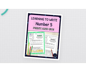 Number Formation Practice Worksheets - Learning to Write Number 5