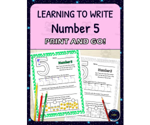 Number Formation Practice Worksheets - Learning to Write Number 5