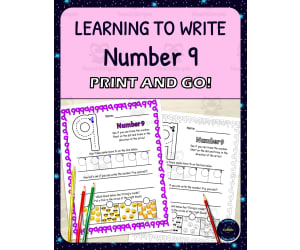 Number Formation Practice Worksheets - Learning to Write Number 9