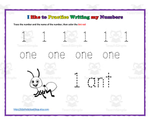 Number Handwriting Practice