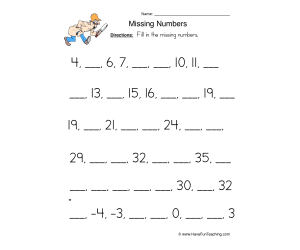 Number Ordering Worksheet