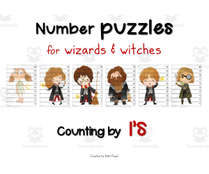 NUMBER PUZZLES for wizards - counting by 1s