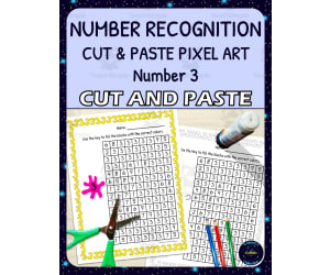 Number Recognition Pixel Art - Number 3