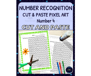 Number Recognition Pixel Art - Number 4