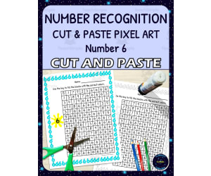 Number Recognition Pixel Art - Number 6
