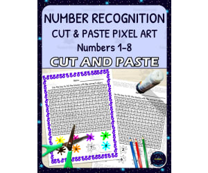 Number Recognition Pixel Art - Numbers 1-8