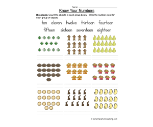 Number Recognition Worksheet