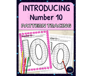 Number Recognition Worksheets | Pattern Tracing Activity | Number 10
