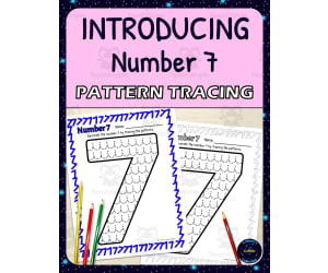 Number Recognition Worksheets | Pattern Tracing Activity | Number 7