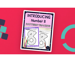 Number Recognition Worksheets | Pattern Tracing Activity | Number 8