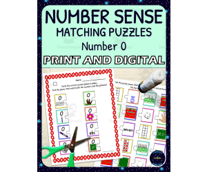Number Sense Matching Puzzles for Number 0