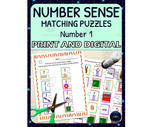 Number Sense Matching Puzzles for Number 1