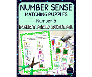Number Sense Matching Puzzles for Number 5