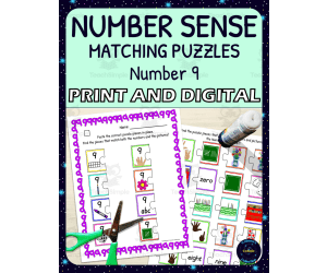 Number Sense Matching Puzzles for Number 9