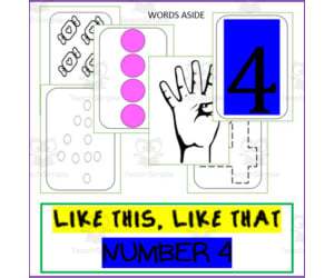 NUMBER SENSE POSTERS ACTIVITY MATS: number '4' trace dot paint count
