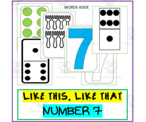 NUMBER SENSE POSTERS ACTIVITY MATS: number '7' trace dot paint count