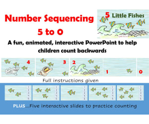 Number Sequencing Interactive PowerPoint 5 to 0