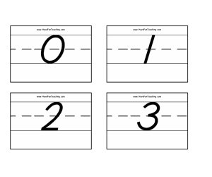 Numbers 0 to 50 Flash Cards
