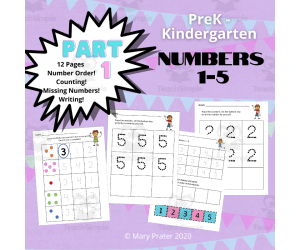 Numbers 1-5 Practice Worksheet Pack