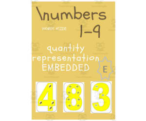 numbers 1-9 POSTER CARDS | symbol-picture quantity representation E