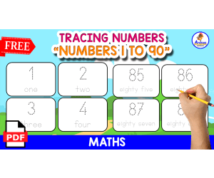 NUMBERS 1 TO 90 | TRACING FLASHCARDS
