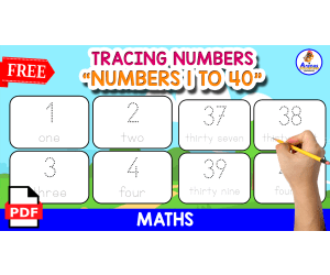 NUMBERS FLASHCARDS 1 TO 40 | TRACING FLASHCARDS