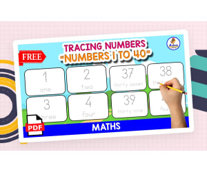 NUMBERS FLASHCARDS 1 TO 40 | TRACING FLASHCARDS