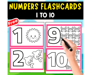 NUMBERS FLASHCARDS FOR PAINTING | 1 TO 10