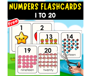 NUMBERS FLASHCARDS | Numbers 1 to 20 in English_J