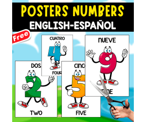 NUMBERS POSTERS 1-10 | ENGLISH + SPANISH