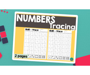 Numbers Tracing 1-12 Roll and Trace