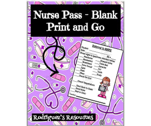 Nurse Pass - Blank - Print and Go