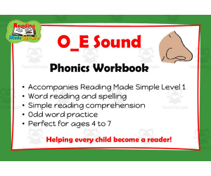 O_E: Phonics Workbook Reading Made Simple