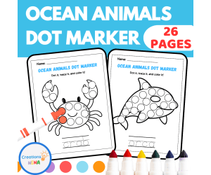 Ocean Animals Dot Marker Worksheets