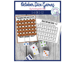 October Dice Games Bundle | Roll and Cover/Color/Write