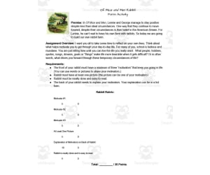 Of Mice and Men Rabbit Farm Activity