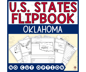 Oklahoma State Flipbook (Capital, Bird, Flower, Flag, Animal)