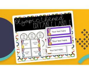 Olympic Themed Editable Labels