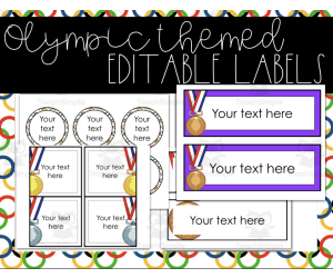 Olympic Themed Editable Labels